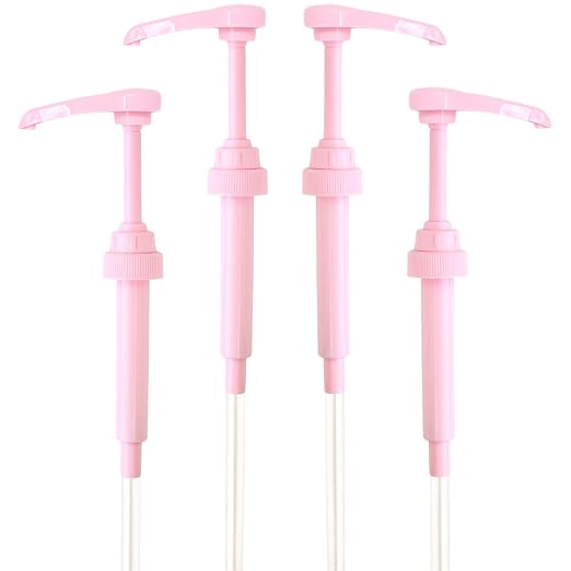 Pink Coffee Syrup Pump for 750 ml Bottles Fits Jordans Skinny, Upouria and by GoodTimesCoffeeCo
