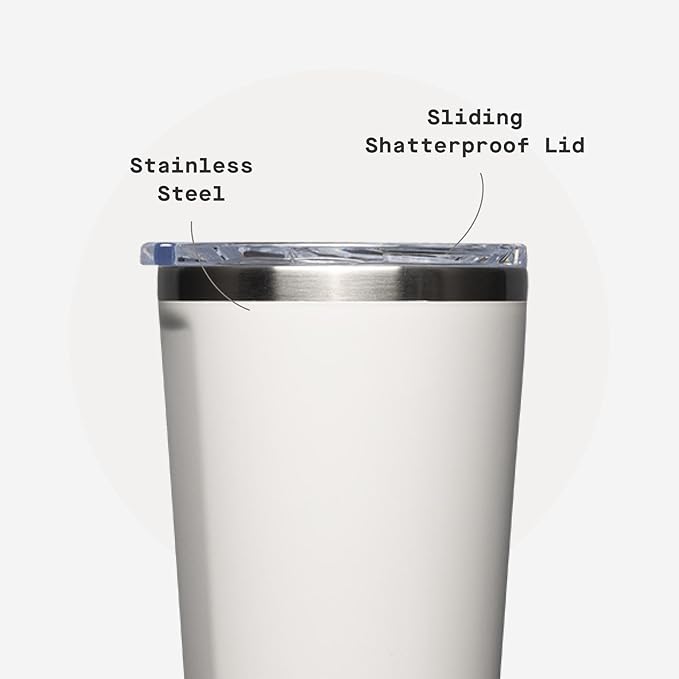 Corkcicle Classic Tumbler - Keeps Drinks Cold for 9 Hours & Hot for 3 - Triple-Insulated Stainless Steel - Holiday Tumbler Gift - 16 oz - Oat Milk