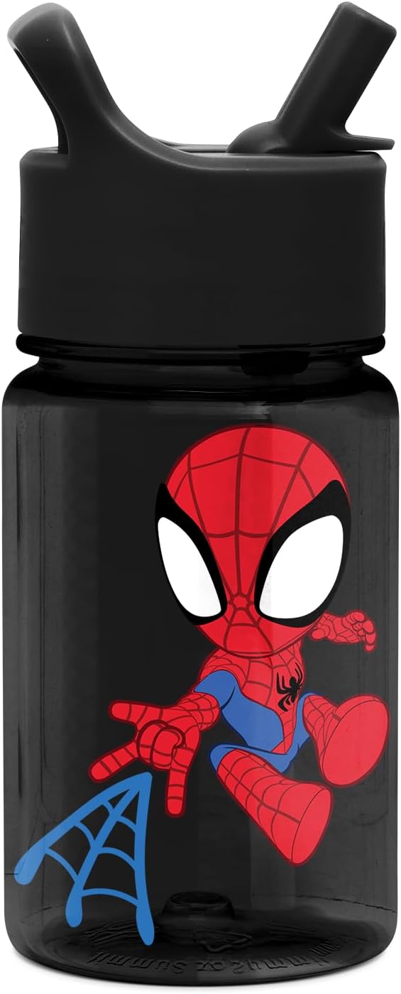 Simple Modern Marvel Spiderman Kids Water Bottle Plastic BPA-Free Tritan Cup with Leak Proof Straw Lid | Reusable and Durable for Toddlers, Boys | Summit Collection | 12oz, Spidey Kid