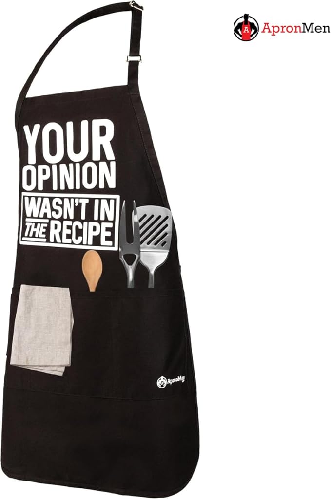 ApronMen - Funny Apron For Men - BBQ Gifts for Men & Unique Gifts for Fathers - Mens Aprons for Grilling