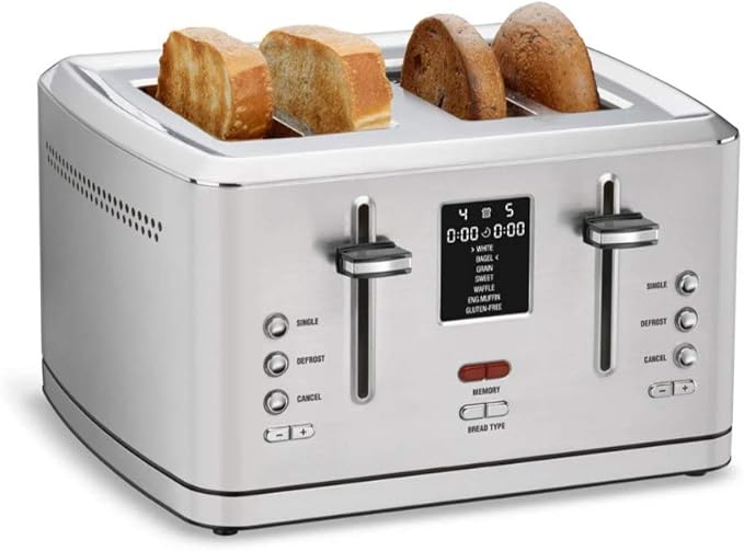 Cuisinart CPT-740 4-Slice Digital MemorySet Toaster, Stainless Steel, Silver