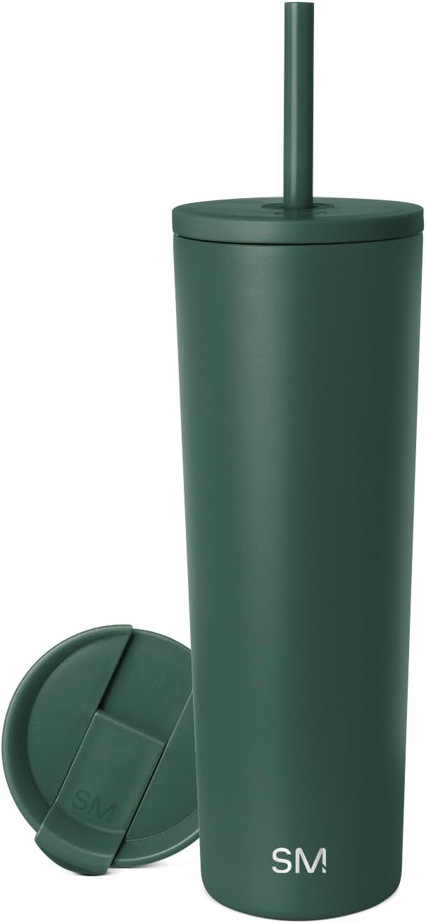 Simple Modern Insulated Tumbler with Lid and Straw | Iced Coffee Cup Reusable Stainless Steel Water Bottle Travel Mug | Gifts for Women Men Her Him | Classic Collection | 28oz | Forest