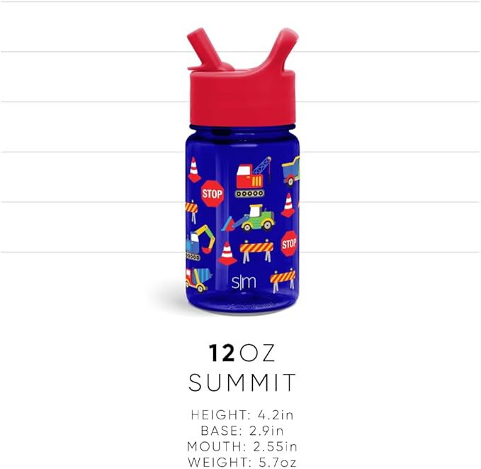 Simple Modern Kids Water Bottle Plastic BPA-Free Tritan Cup with Leak Proof Straw Lid | Reusable and Durable for Toddlers, Boys | Summit Collection | 12oz, Solar System