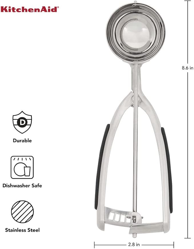 KitchenAid Cookie Dough Scoop Set, Set Of 3, Black