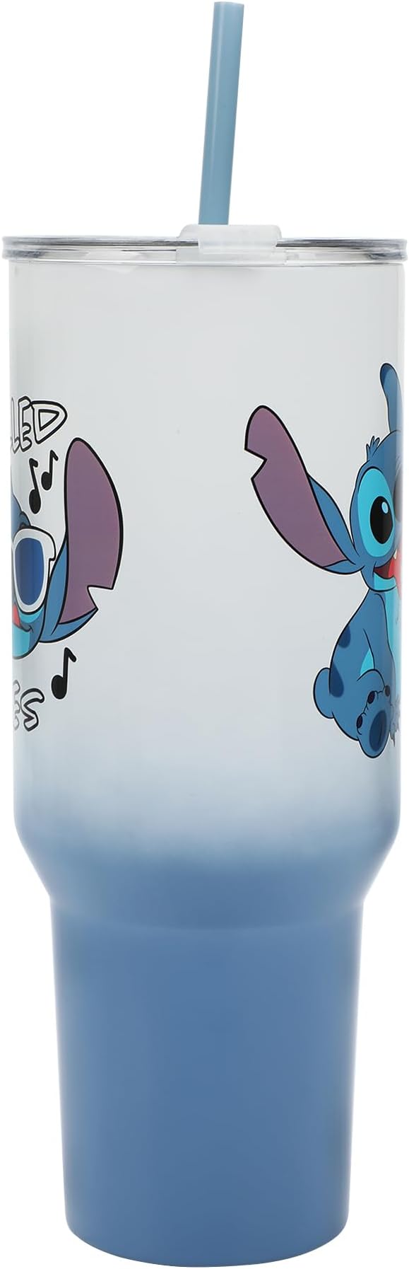 Bioworld Disney's Stitch Chilled Vibes 40 Oz Stainless Steel Tumbler With Handle