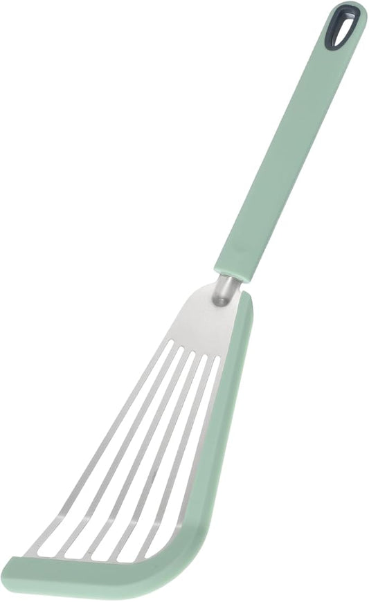 uxcell Silicone Fish Spatulas with Handle Kitchen Cooking Spatula for Egg, Fish, Pancake Green