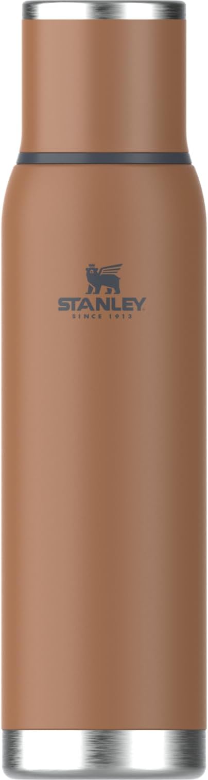 Stanley Adventure-To-Go Vacuum Bottle 1.4 qt | Wide Mouth with Leakproof Cup Lid | Keep Drinks Hot or Cold | Packable for Travel | Insulated Stainless Steel Thermal Bottle | BPA-Free | Toast