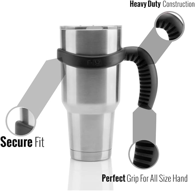 F-32 40oz Handle - 8 COLORS - Compatible with 40 Oz RTIC, Simple Modern, PURE, Fireki - DOES NOT fit Ozark Trail (40 OZ, MIDNIGHT BLACK)