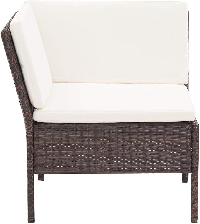 6 Piece Garden Lounge Set, Contemporary Outdoor Patio Furniture Sectional - Image 7