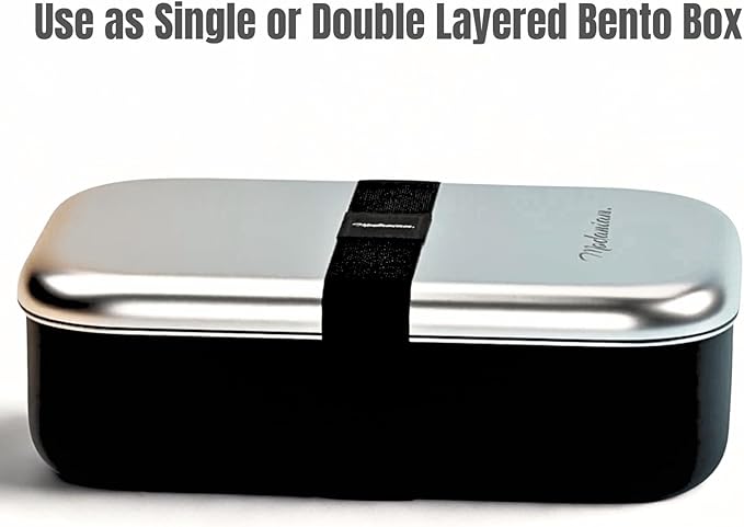 LEAK Proof Stackable Stainless Steel Bento Box |Stainless Steel Lunch Box Adult| Metal Bento box|Metal Japanese Lunch Container |large compartment| Korean bentobox| Non toxic|Microwave safe