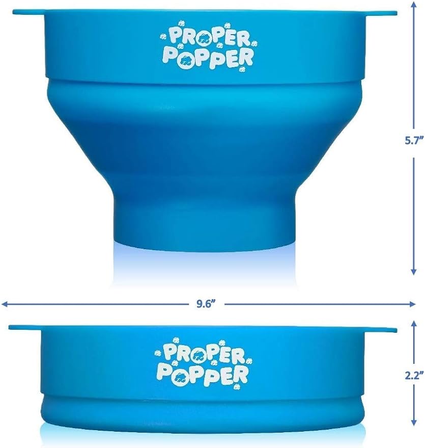 The Original Proper Popper Microwave Popcorn Popper, Silicone Popcorn Maker, Collapsible Bowl BPA Free & Dishwasher Safe - (Turquoise)