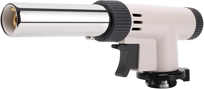 CORKAS Butane Torch Head, Professional Kitchen Cooking Torch with Adjustable Flame, Culinary & Grilling Blow Torch Lighter for Desserts, Creme Brulee, Soldering, BBQ and Baking (Fuel Not Included)