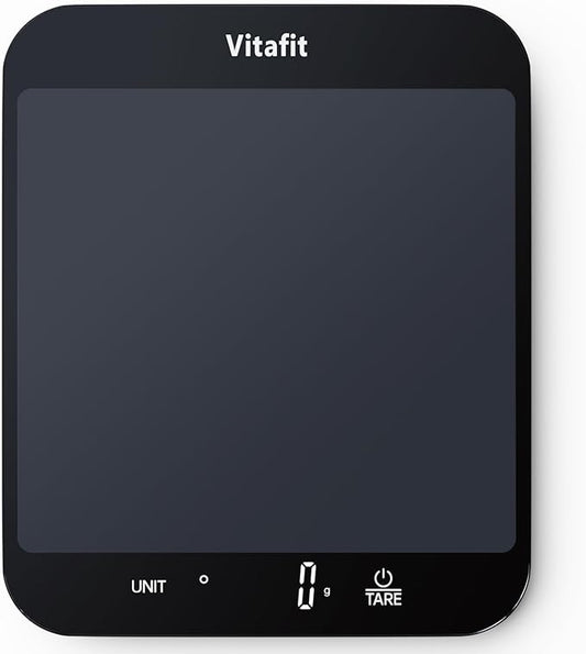 Vitafit 33lb/15kg Food Scale in 1g/0.1oz Precision, High Accuracy Assured by Professional Factory Since 2001, Kitchen Scale for Cooking and Baking, LED Display, Black