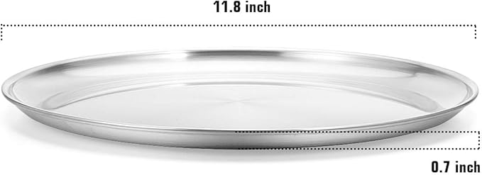 Deedro Pizza Tray - 12 Inch Stainless Steel Pizza Pan & Baking Sheet Crisper, Pack of 3