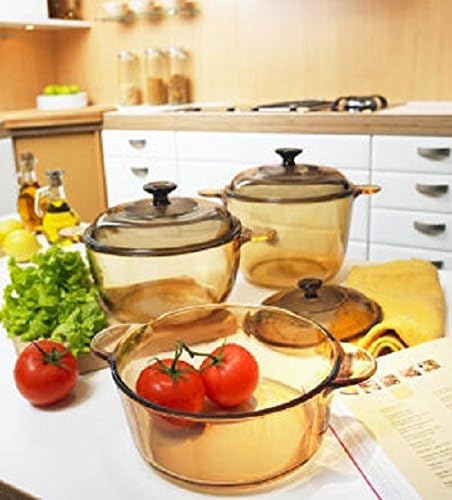 VISIONS 1.5 Litre Pyroceram Glass Cookpot with Glass Cover, Brown