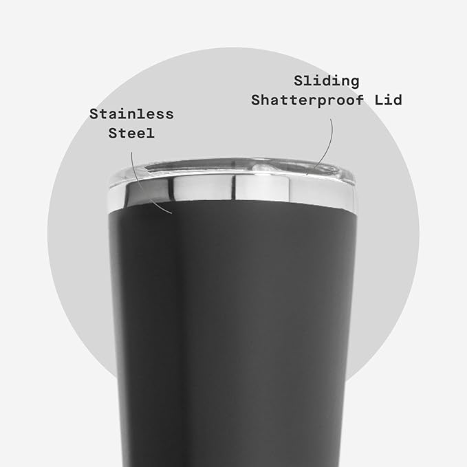 Corkcicle Classic Tumbler - Keeps Drinks Cold for 9 Hours & Hot for 3 - Triple-Insulated Stainless Steel - Holiday Tumbler Gift - 16 oz - Matte Black