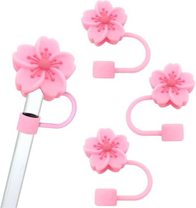 Silicone Straw Caps for 10mm Tumblers | Reusable Dust-Proof Straw Toppers Compatible with Stanley 30oz & 40oz Tumbler (pink 3p)