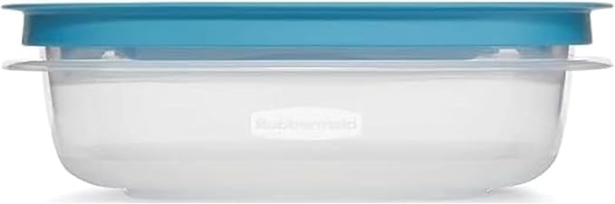 Rubber maid 1.25 Cup Flex & Seal Leak Proof Lids Food Storage Container Set, Teal, Clear Meal Prep Flex Containers, 4 Piece Bundle Set