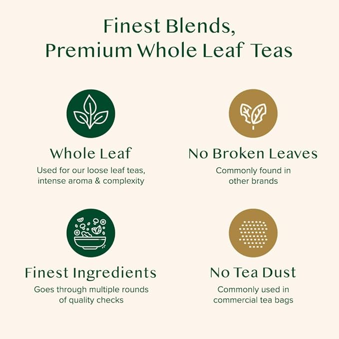 VAHDAM, Organic Himalayan Green Tea (100 Count) High Grown, Non GMO, Gluten Free, Low Caffeine | Earthy & Smooth | Resealable & Plant-Based Pyramid Tea Bags