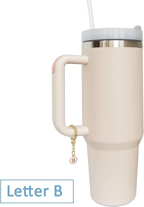 Letter Charm Accessories for Stanley Cup 2PCS Initial Name ID Personalized Handle Charm for Stanley Tumbler