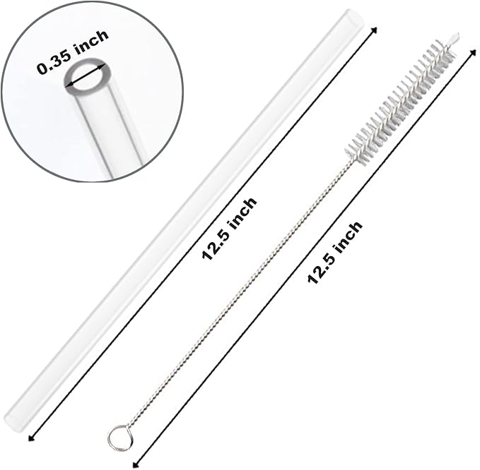 Replacement Straw Compatible with Stanley 40 oz 30 oz Cup Tumbler, 6 Pack Reusable Straws for Stanley 40 oz Tumbler with Handle, Straws with Cleaning Brush for Stanley Accessories, Plastic, Clear