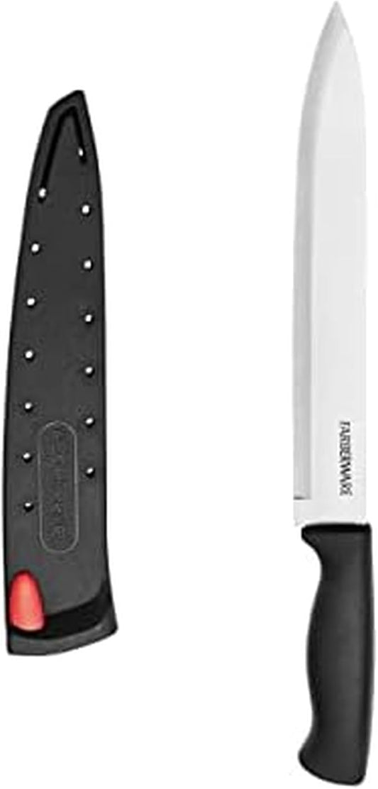 Farberware Edgekeeper Slicing Knife with Self-Sharpening Blade Cover, 8 Inch, Black