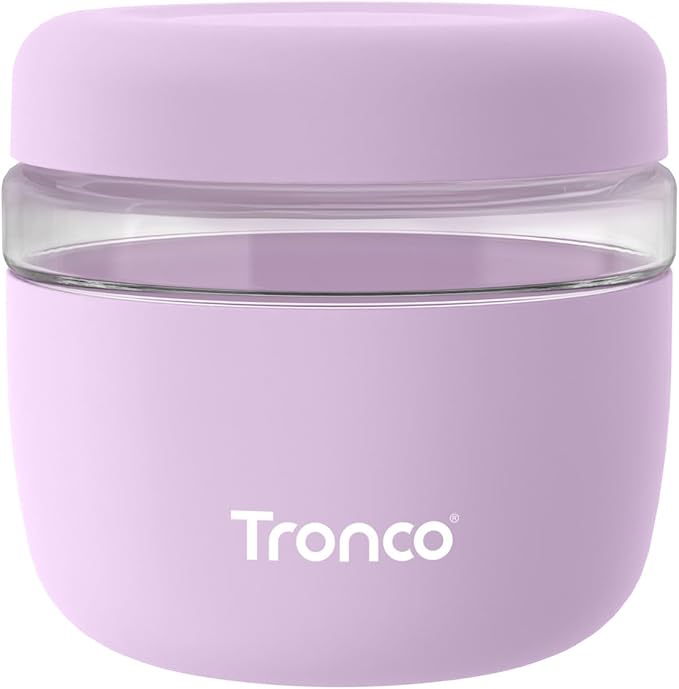 Tronco 24 oz Glass Food Storage Containers with Lids, Airtight, Leak & Spill Proof Glass Lunch Bowls for Meal Prep, Salad, Yogurt, Soup & Stew, Microwave & Dishwasher Safe, BPA-Free, Set of 1