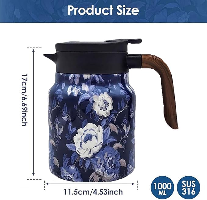 Vintage Pattern Coffee Carafes, 35 Oz/1 Liter - Image 2