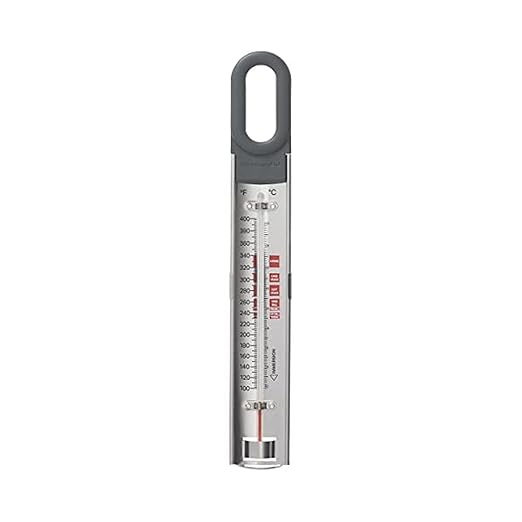 KitchenAid Curved Stainless Steel Paddle Style Candy and Deep Fry Thermometer with Pan Clip, TEMPERATURE RANGE 100F to 400F