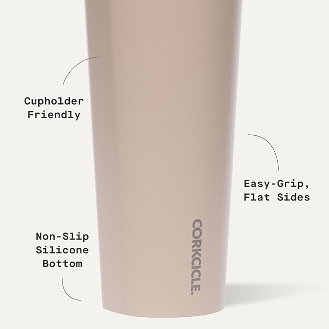 Corkcicle Classic Tumbler - Keeps Drinks Cold for 9 Hours & Hot for 3 - Triple-Insulated Stainless Steel - Holiday Tumbler Gift - 24 oz - Desert