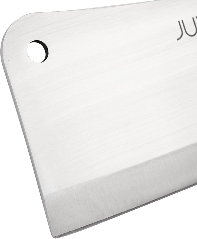 Juvale Meat Cleaver - 8-Inch Stainless Steel Blade, Wood Handle - Heavy-Duty Butcher Knife & Bone Cleaver for Beef Brisket, Meat Cutting & Chopping - Chopping Knife