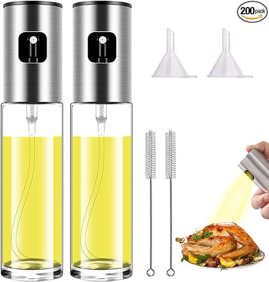 Oil Sprayer for Cooking Olive Oil Sprayer Mister for Air Fryer Vegetable Vinegar Oil Portable Mini Kitchen Gadgets for Baking,Salad,Grilling,BBQ,Roasting (2 Pack)