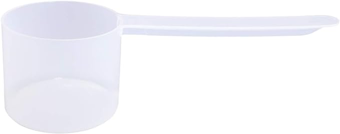 Plastic Measuring Scoop, (50 cc | 10 tsp | 3.33 Tbsp | 50 mL) Long Handle Spoons for Powders, Granules, Coffee, Pet Food, Baking Supplies, Protein and Other Dry Goods, BPA Free (Set of 1)