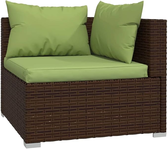 Garden Lounge Set Brown PE Rattan Outdoor Corner Sofa Modular Patio Furniture - Image 3