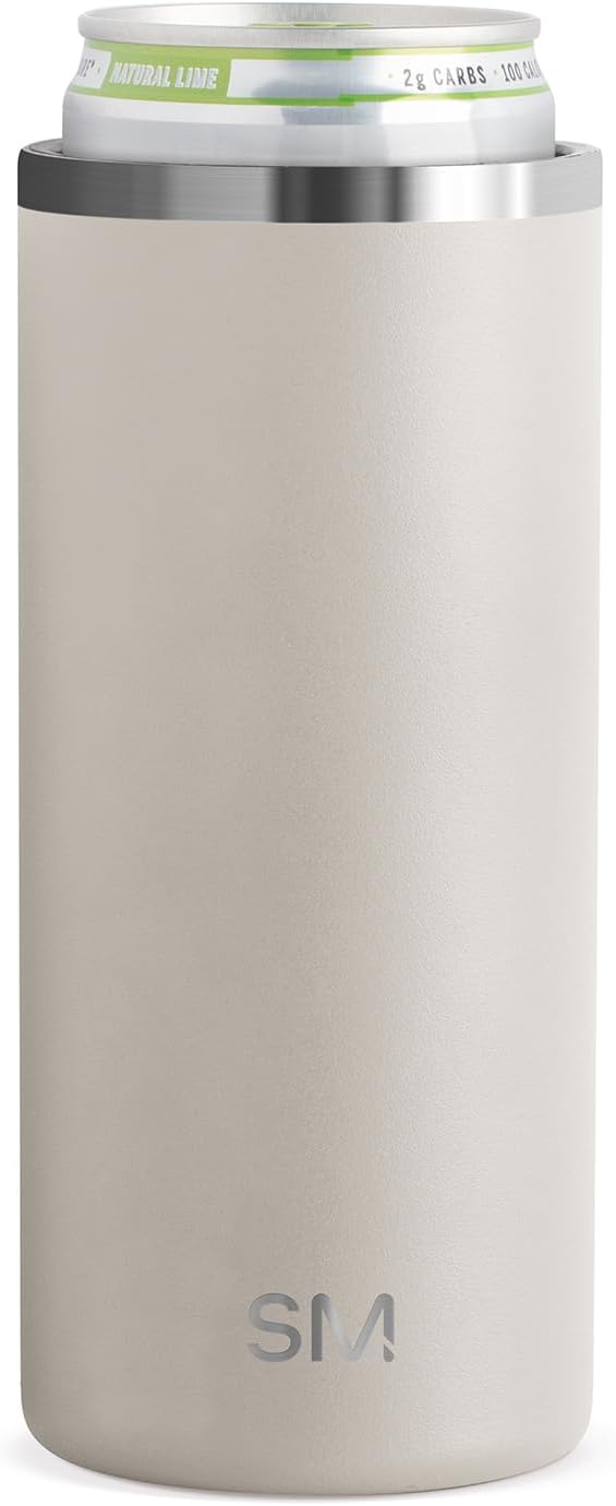 Simple Modern Skinny Can Cooler | Slim Insulated Stainless Steel Drink Sleeve Holder | Insulate Seltzer, Soda, Beer, Energy Drinks | Gift for Women Her | Ranger Collection | Slim 12oz |Almond Birch