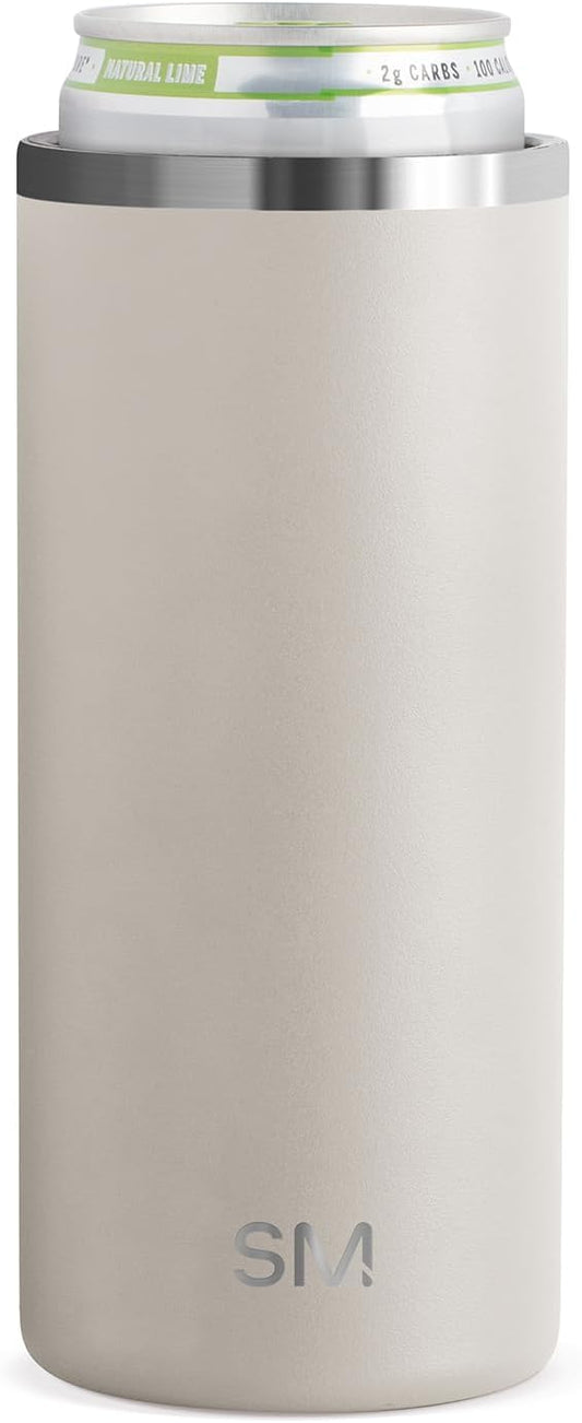 Simple Modern Skinny Can Cooler | Slim Insulated Stainless Steel Drink Sleeve Holder | Insulate Seltzer, Soda, Beer, Energy Drinks | Gift for Women Her | Ranger Collection | Slim 12oz |Almond Birch