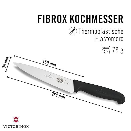 Victorinox Fibrox 6 Inch Straight Chef's Knife,Black