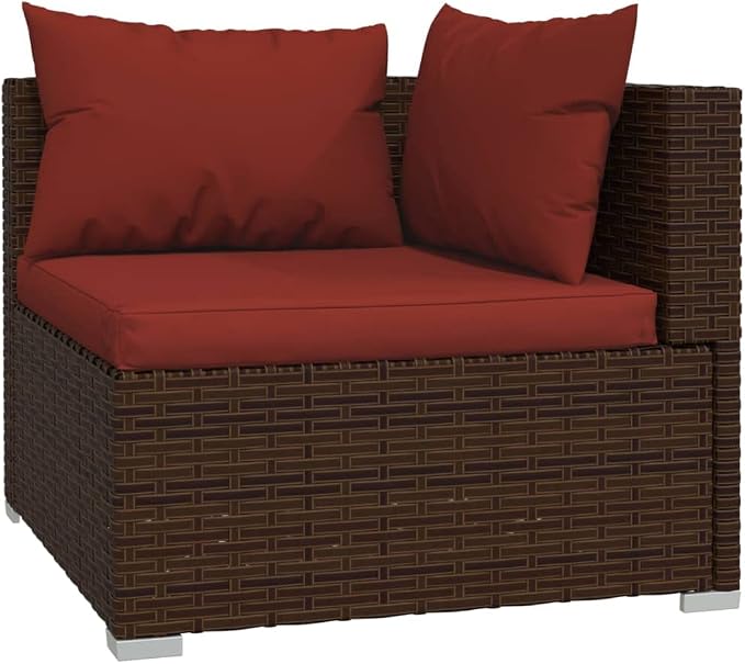 7-Piece Garden Lounge Set Brown PE Rattan Outdoor Furniture - Image 3