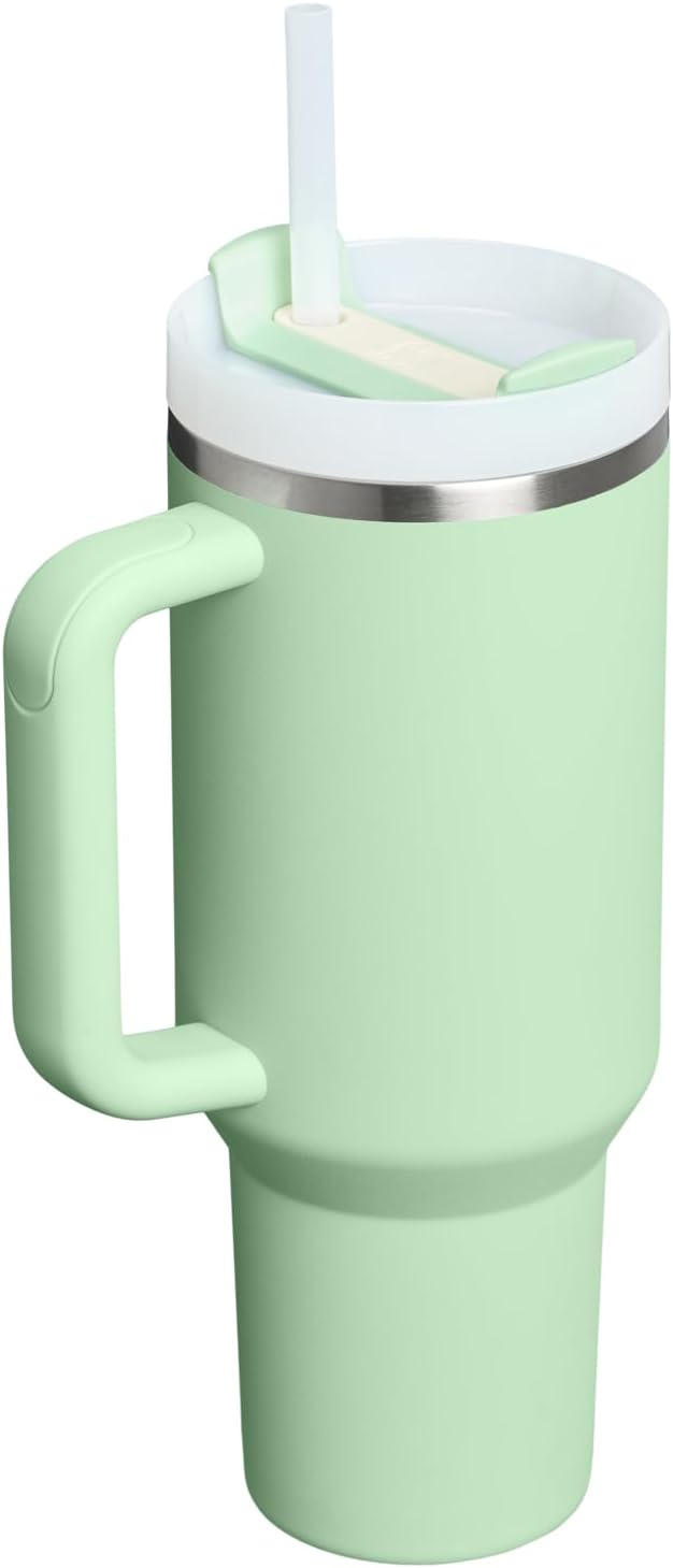 STANLEY Quencher H2.0 Tumbler with Handle and Straw 40 oz | Flowstate 3-Position Lid | Cup Holder Compatible for Travel | Insulated Stainless Steel Cup | BPA-Free | Pistachio