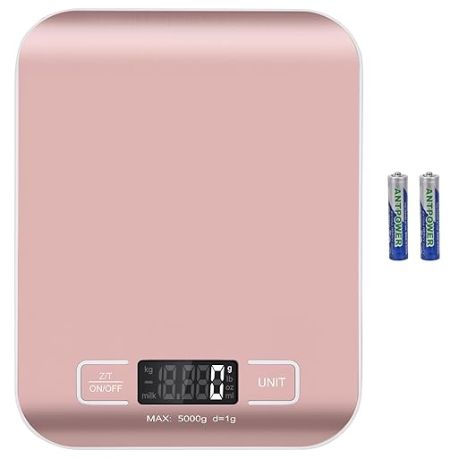 Digital Shipping Scale,Stainless Steel Panel, Accurate 5kg/1g Portable Postal Scale for Packages, Small Business,Kitchen, Food, Handmade, Liquids, and Boutique (Rose Gold)
