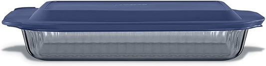 Pyrex Colors Tinted (9x13) Glass Baking Dish with BPA-Free Lid, Oblong Bakeware Glass Pan For Casserole & Lasagna, Dishwasher, Freezer, Microwave and Pre-Heated Oven Safe, Smoke