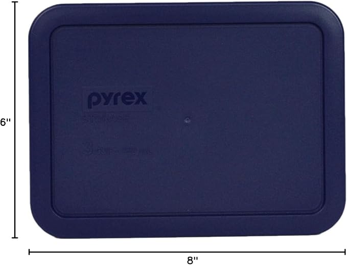 Pyrex 7210-PC 3-Cup Blue Food Storage Replacement Lid (3-Pack) - Made in USA