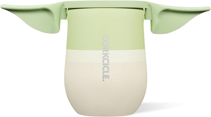 Corkcicle Stemless Insulated Wine Glass Tumbler - Keeps Beverages Cold 6 Hours & Hot 3 Hours - Stainless Steel - Easy-Grip - Summer Drinkware Gift - Keeps Drinks Ice Cold - 12 oz - Yoda