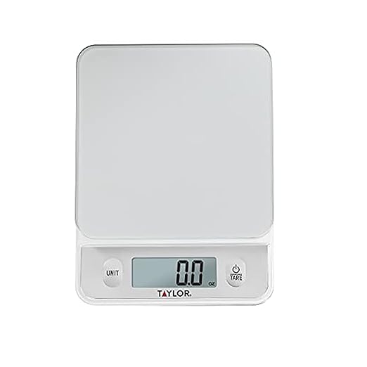 Taylor Glass Top Food Scale with Touch Controls, 11 lb Capacity, Sleek Silver Design, Accurate and Easy-to-Use Scale for Cooking and Baking