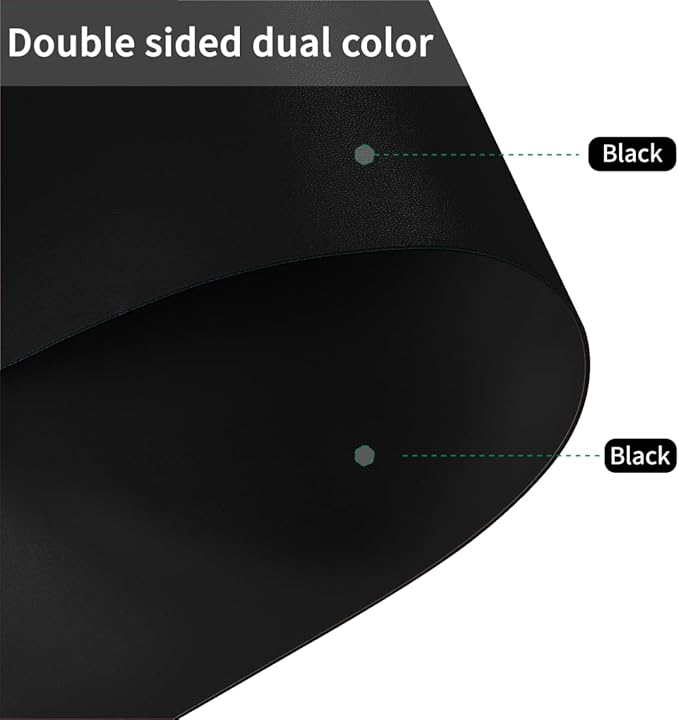 Vanity Cover Top Protector - Can Be Used On Both Sides Waterproof and Easy to Clean Good Flatness Used for Dresser Table(Black+Black 10x60)