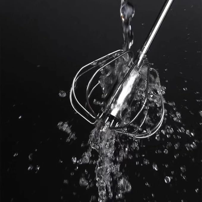 Stainless Steel Semi-Automatic Whisk, Hand Push Rotary Whisk Blender, Versatile Milk Frother for Blending, Whisking, Stirring (13 Inch)