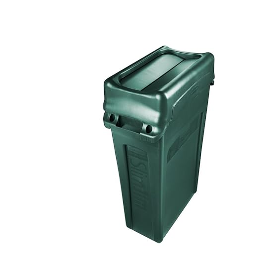 Rubbermaid Commercial Products Slim Jim Trash Can Swing Lid, Green, Plastic, Compatible with 23-Gallon Slim Jim Containers/Garbage Can