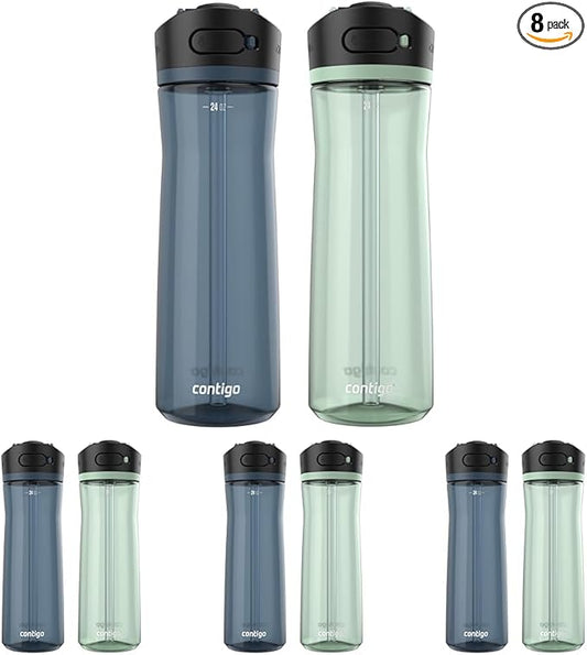 Contigo Ashland 2.0 AUTOSPOUT Water Bottle, 24 oz, Blueberry; Agave (Pack of 8)