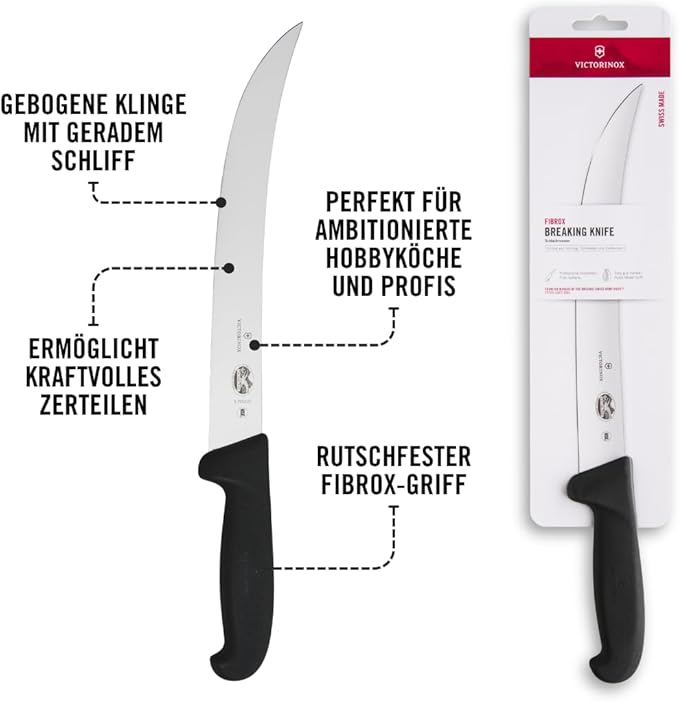 Victorinox Fibrox 10-Inch Curved Breaking Knife, Black Fibrox Handle