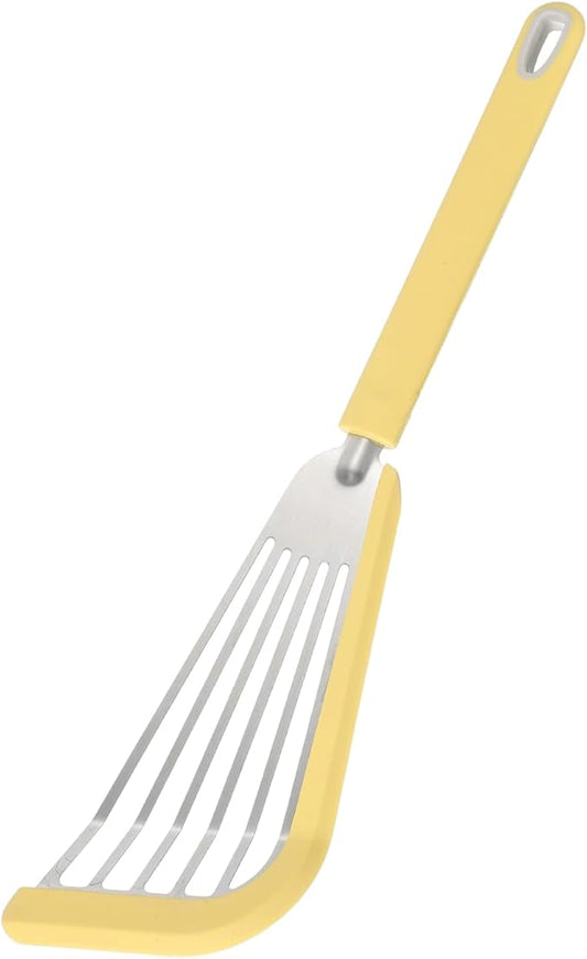 uxcell Silicone Fish Spatulas with Handle Kitchen Cooking Spatula for Egg, Fish, Pancake Yellow